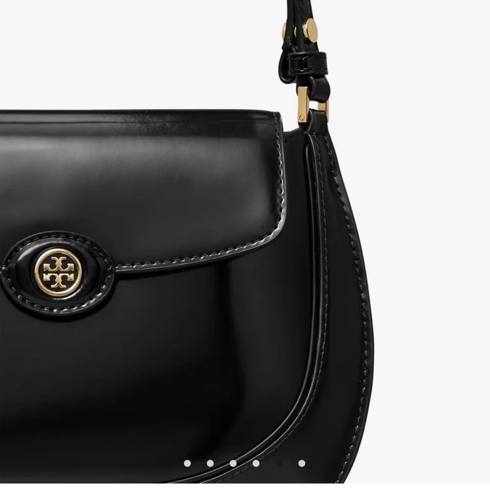 Tory Burch Robinson Spazzolato small flap bag black - Picture 5 of 11